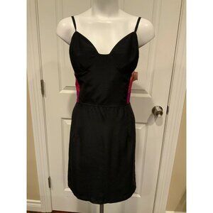 Christopher Deane Black Spaghetti Strap Dress W/ Colorblock @ Back, Sz 8 -NWT!